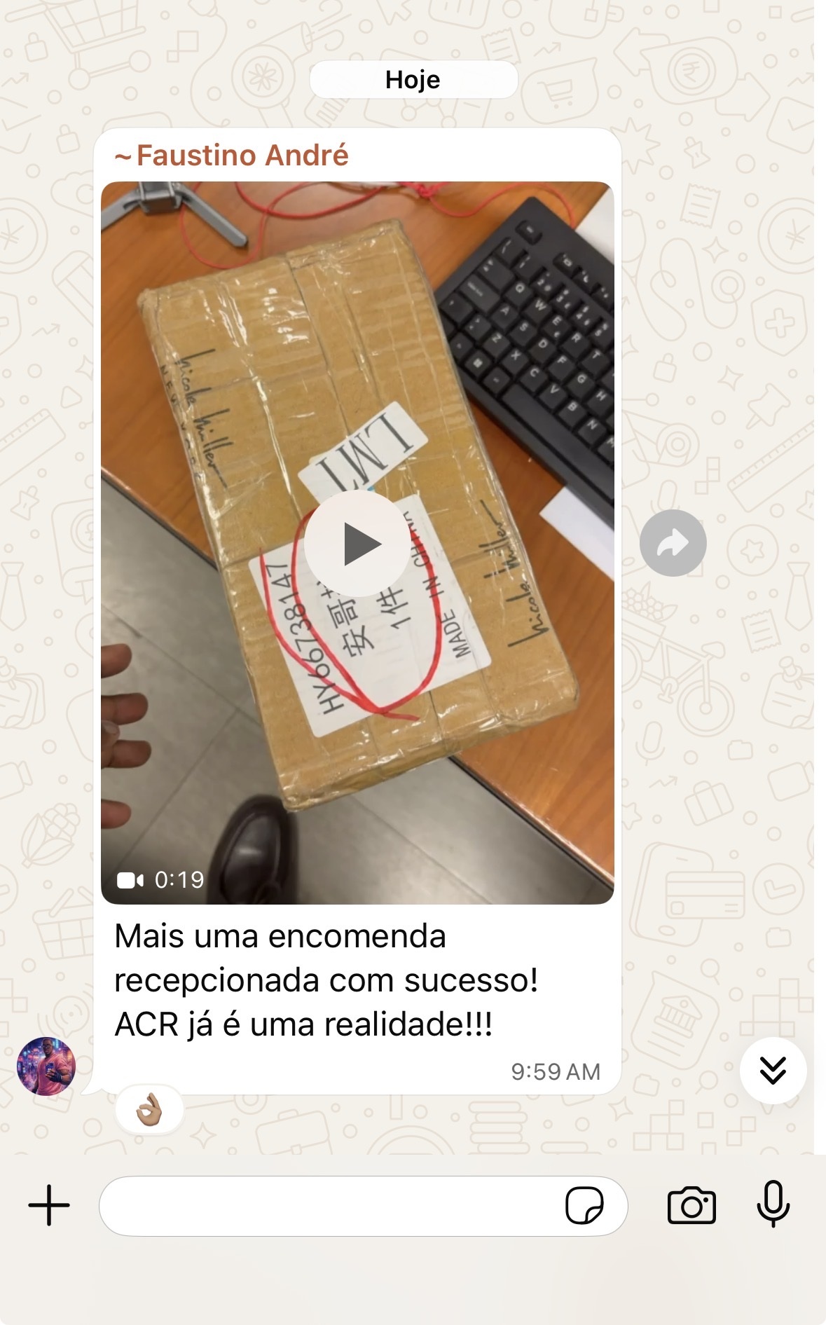 Captura real partilhada por Faustino André na comunidade PVO
